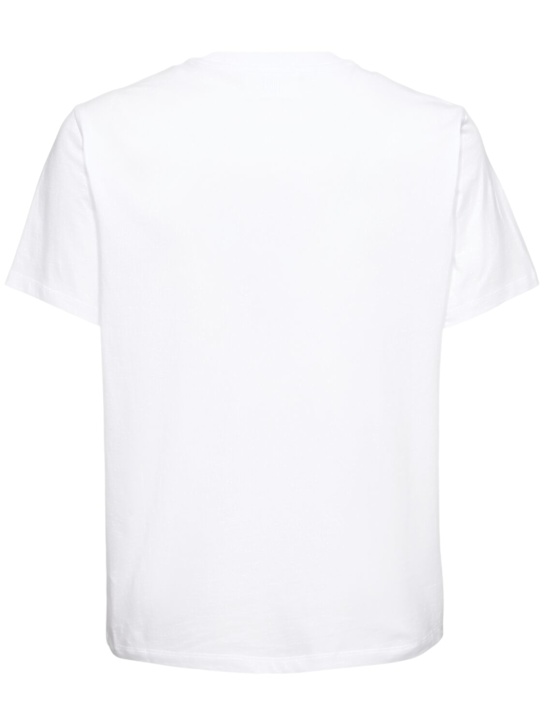 AMI Paris: Logo cotton t-shirt - White - men_4 | Luisa Via Roma