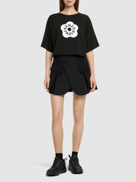 Kenzo Paris: Bauchfreies T-Shirt aus Baumwolle - Schwarz - women_1 | Luisa Via Roma