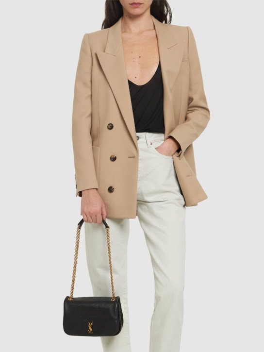 Saint Laurent: Mini Jamie 4.3 leather shoulder bag - Siyah - women_1 | Luisa Via Roma
