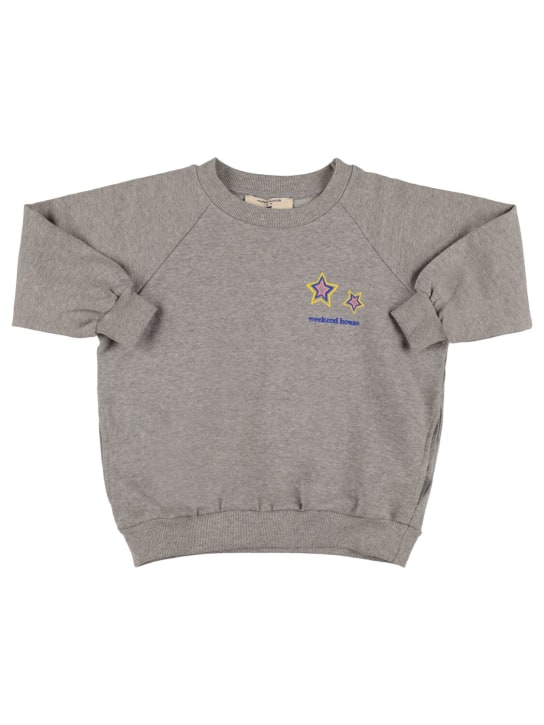 Weekend House Kids: Printed cotton sweatshirt - Grey - kids-girls_0 | Luisa Via Roma