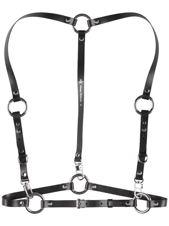 Vivienne Westwood: Embellished leather belt harness - Black - women_0 | Luisa Via Roma