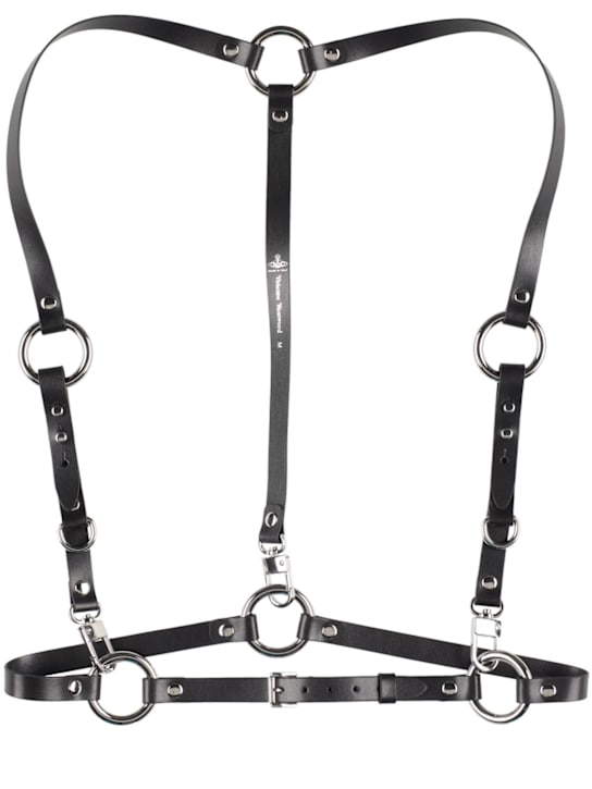 Vivienne Westwood: Embellished leather belt harness - Black - women_0 | Luisa Via Roma