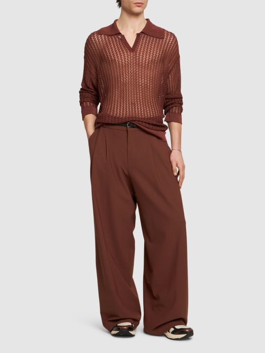 Bonsai: Pantalon ample en laine mélangée - Marron - men_1 | Luisa Via Roma
