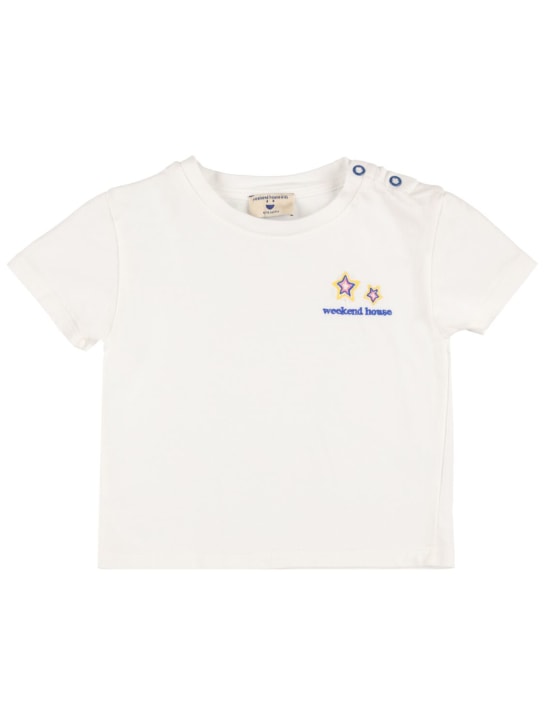 Weekend House Kids: T-shirt en coton mélangé imprimé - Blanc - kids-girls_0 | Luisa Via Roma