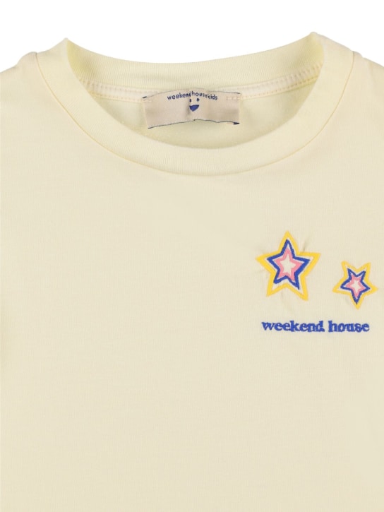 Weekend House Kids: T-shirt manches courtes en coton imprimé - Jaune Clair - kids-girls_1 | Luisa Via Roma