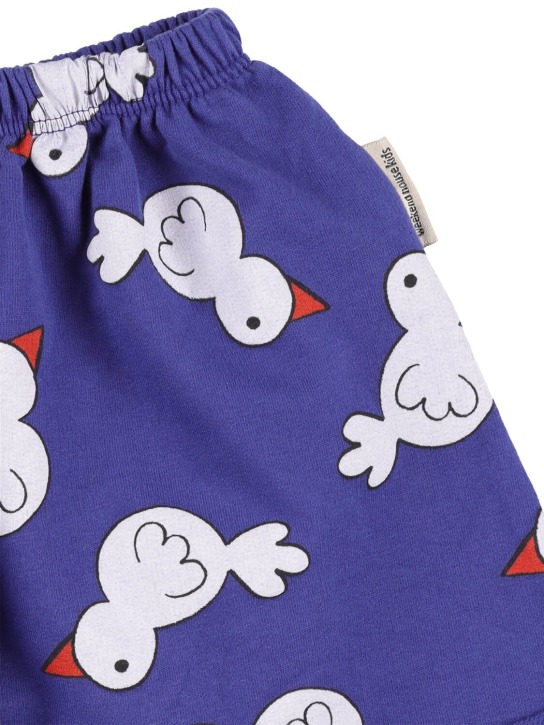 Weekend House Kids: Printed cotton blend sweat shorts - Mavi - kids-boys_1 | Luisa Via Roma