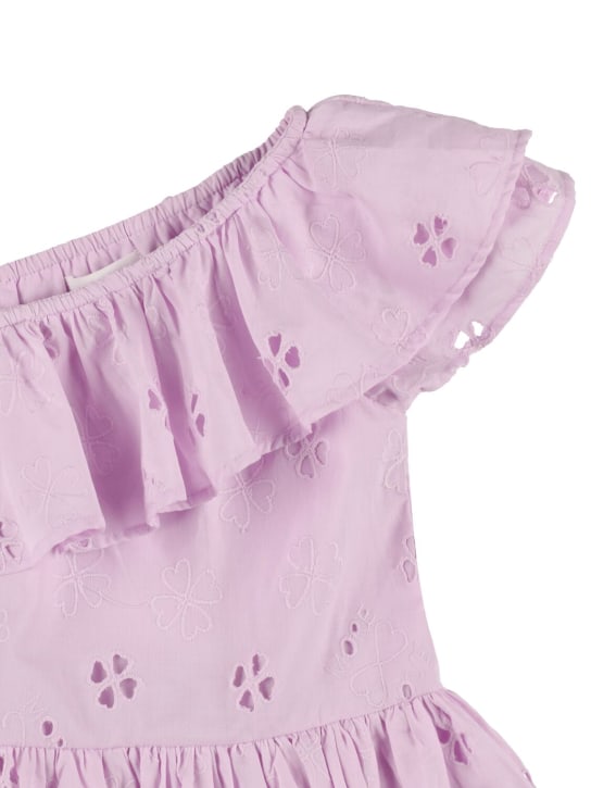 Molo: Vestido de encaje sangallo de algodón orgánico - Púrpura Claro - kids-girls_1 | Luisa Via Roma