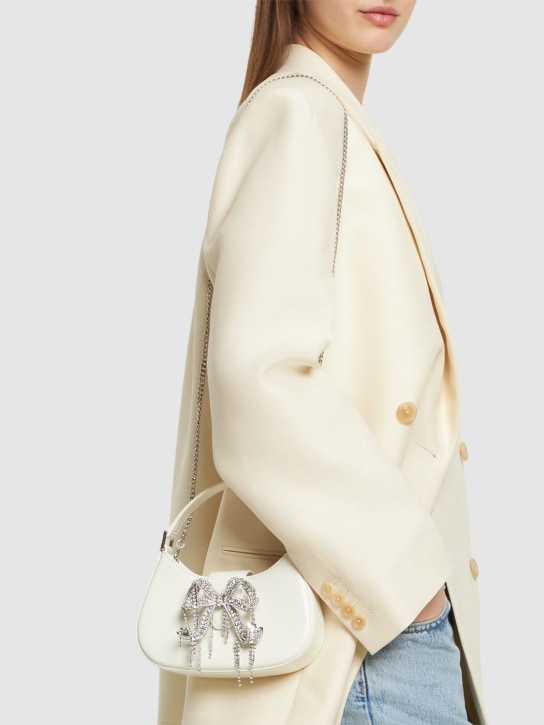 Self-portrait: Crescent leather bag - Cream - women_1 | Luisa Via Roma