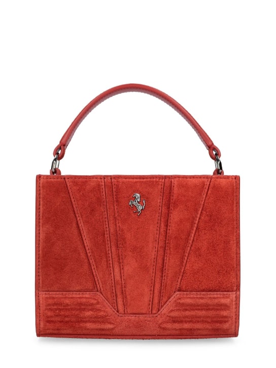 Ferrari: Micro suede leather tote bag - Kırmızı - women_0 | Luisa Via Roma