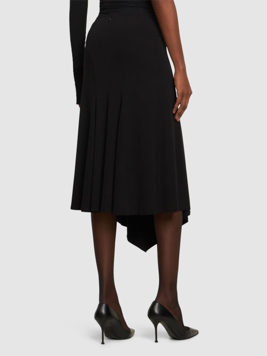 MUGLER: Logo jersey cutout midi skirt - Black - women_2 | Luisa Via Roma