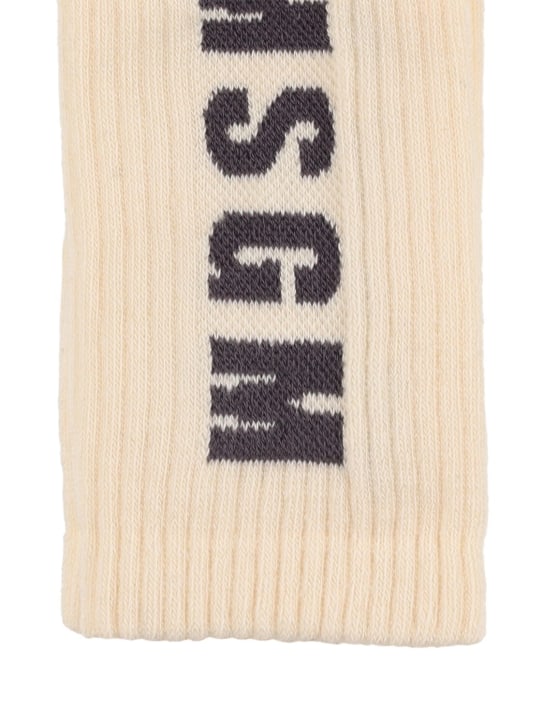 MSGM: Cotton blend knit socks - White - kids-boys_1 | Luisa Via Roma
