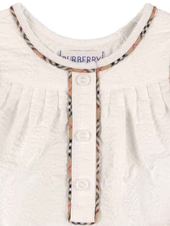 Burberry: Cotton top, shorts & hat - White - kids-girls_1 | Luisa Via Roma