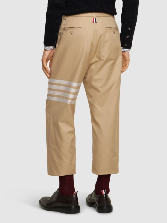 Thom Browne: Pantaloni dritti destrutturati in cotone - Cammello - men_2 | Luisa Via Roma