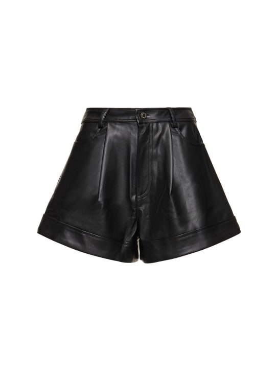 Weworewhat: Faux leather shorts - Siyah - women_0 | Luisa Via Roma