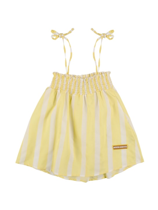 Weekend House Kids: Striped cotton dress - Yellow/White - kids-girls_0 | Luisa Via Roma