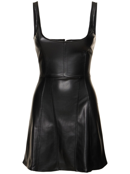 Weworewhat: Faux patent leather mini corset dress - 블랙 - women_0 | Luisa Via Roma