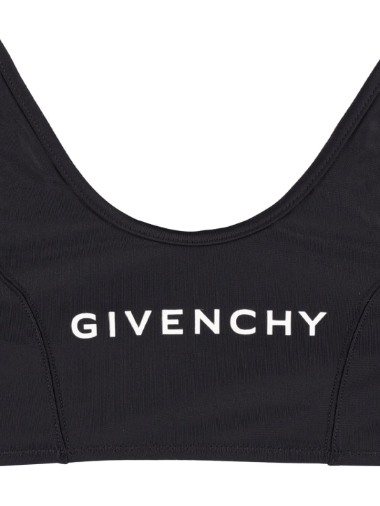 Givenchy: Maillot de bain deux pièces à logo - Noir - kids-girls_1 | Luisa Via Roma