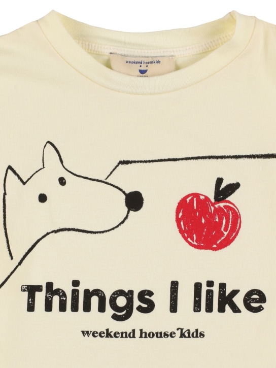 Weekend House Kids: Bedrucktes T-Shirt aus Bio-Baumwollmischung - Hellgelb - kids-boys_1 | Luisa Via Roma