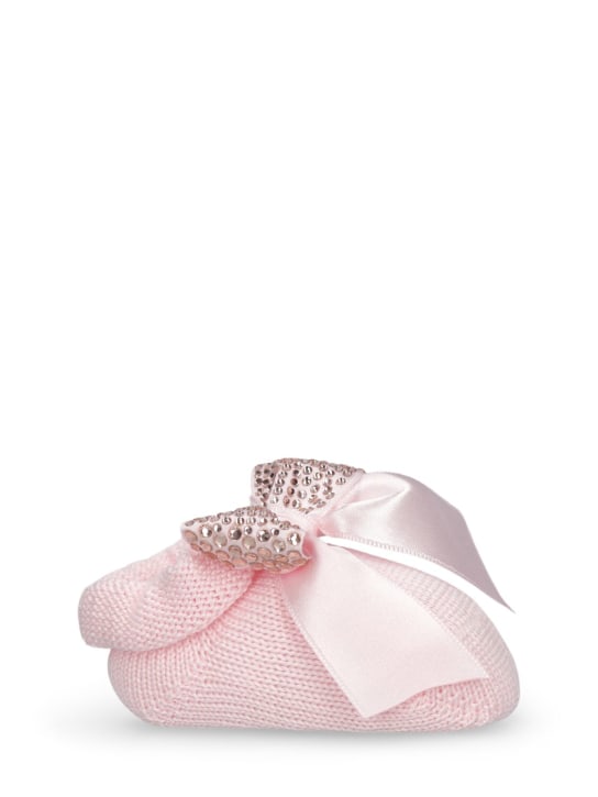 Story Loris: Cotton blend headband & booties - Pink - kids-girls_1 | Luisa Via Roma
