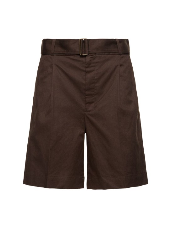Soeur: Aurelie Bermuda cotton linen shorts - Brown - women_0 | Luisa Via Roma