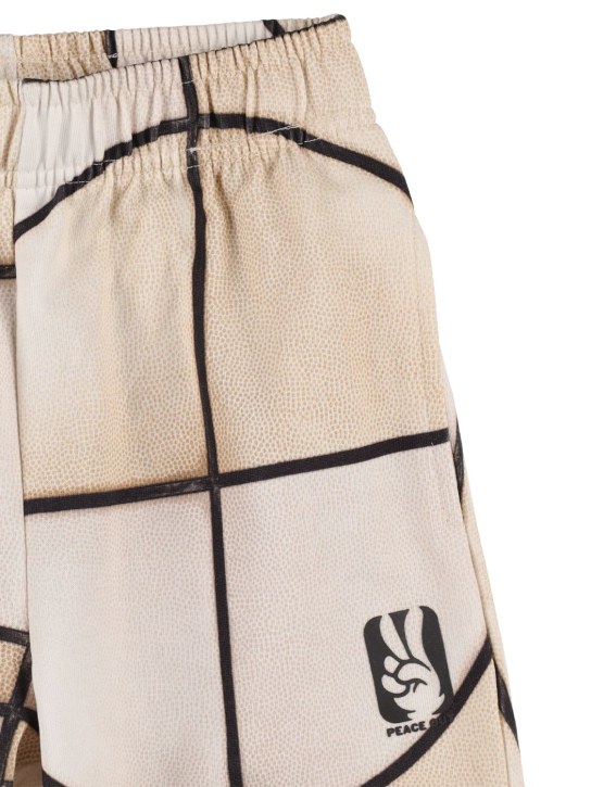 Molo: Basket print organic cotton sweat shorts - Renkli - kids-boys_1 | Luisa Via Roma