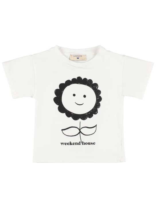 Weekend House Kids: T-shirt manches courtes en coton imprimé - Blanc - kids-girls_0 | Luisa Via Roma