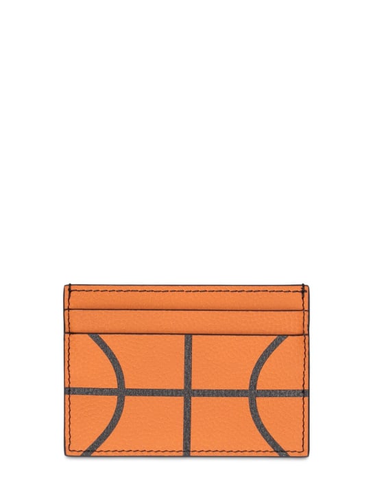 Off-White: Porta carte di credito Basketball in pelle - Arancione - men_1 | Luisa Via Roma