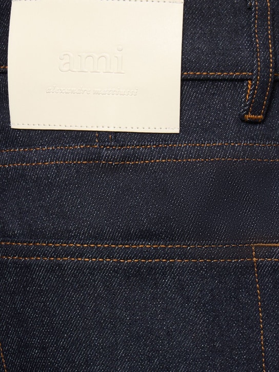 AMI Paris: Straight cotton denim jeans - men_3 | Luisa Via Roma