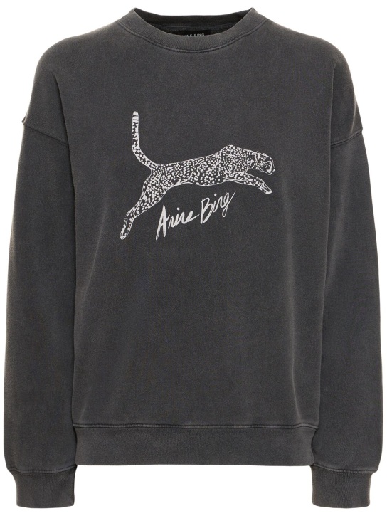 ANINE BING: Spencer Spotted Leopard sweatshirt - women_0 | Luisa Via Roma