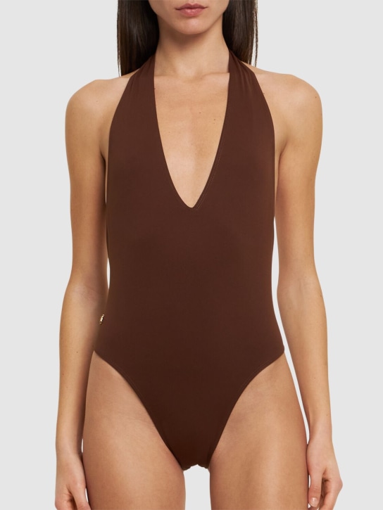 Éterne: Amelia halter one piece swimsuit - Brown - women_1 | Luisa Via Roma