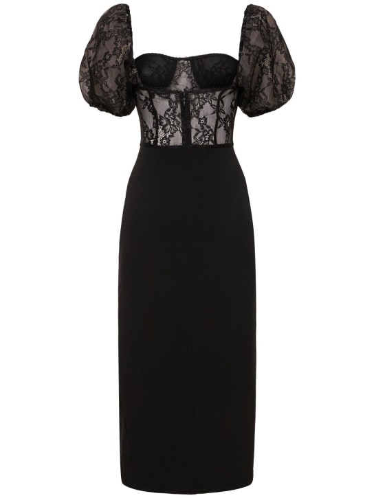 Weworewhat: Lace midi corset dress - 블랙 - women_0 | Luisa Via Roma