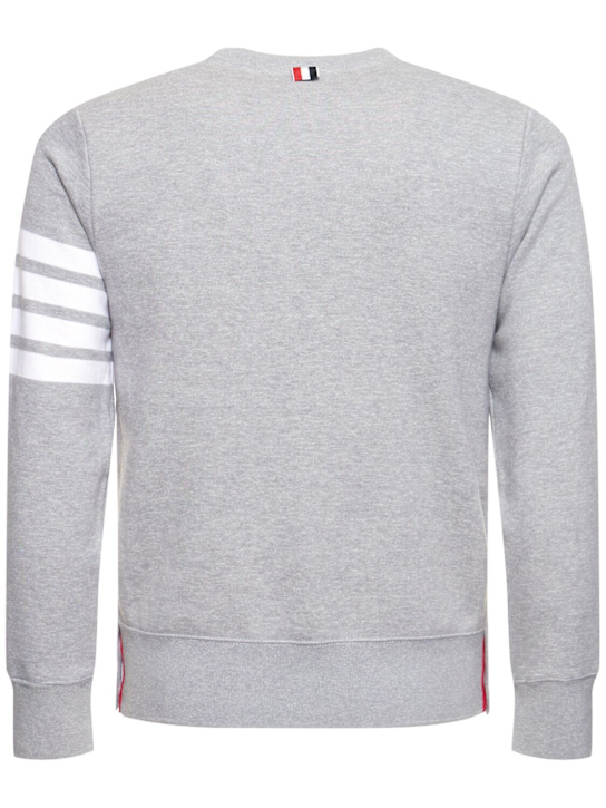 Thom Browne: Cotton jersey logo sweatshirt - Light Grey - men_4 | Luisa Via Roma