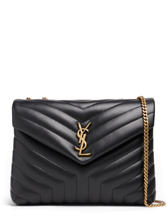 Saint Laurent: Loulou Y-Quilted レザーバッグ - ブラック - women_0 | Luisa Via Roma
