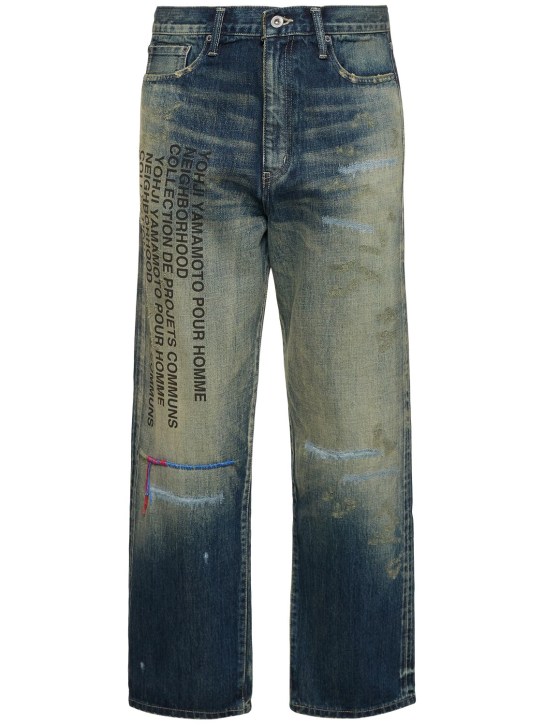 Yohji Yamamoto: Jeans de denim - Índigo - men_0 | Luisa Via Roma
