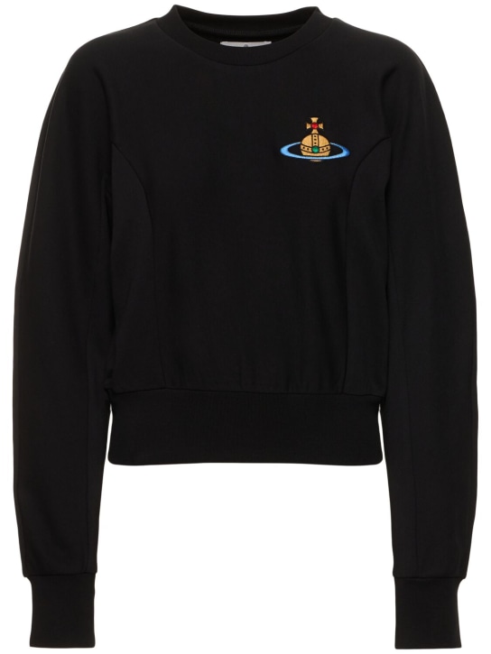 Vivienne Westwood: Cynthia cotton jersey crop sweatshirt - Black - women_0 | Luisa Via Roma