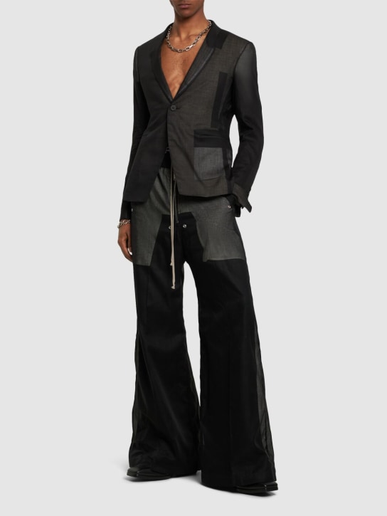 Rick Owens: Pantalones anchos de algodón - Negro - men_1 | Luisa Via Roma