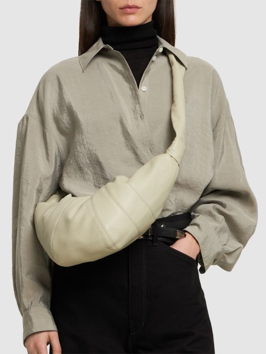 Lemaire: Medium Croissant grain leather bag - women_1 | Luisa Via Roma