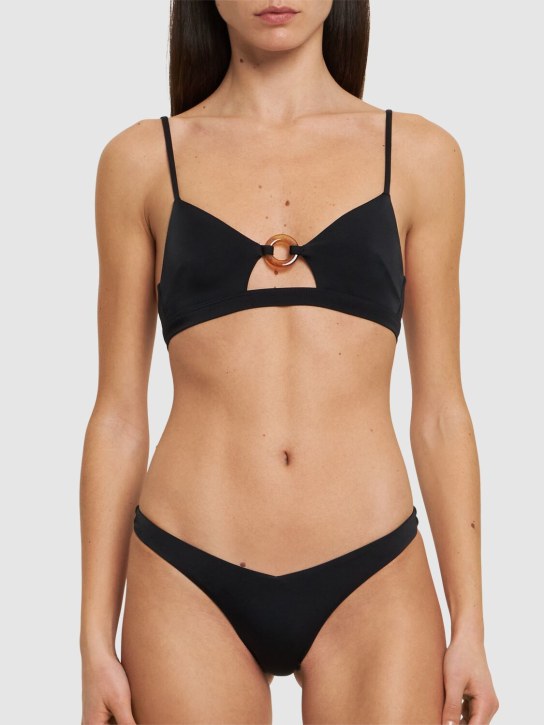 Dsquared2: Top de bikini de lycra - Negro - women_1 | Luisa Via Roma