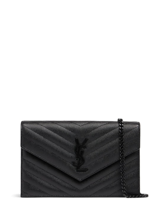 Saint Laurent: Small Monogram quilted leather bag - Black - women_0 | Luisa Via Roma