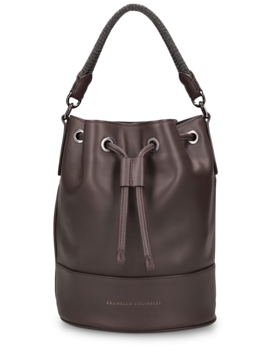 Brunello Cucinelli: Softy leather bucket bag - Towny - women_0 | Luisa Via Roma