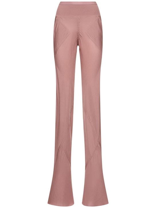 Rick Owens: Bias viscose & silk crepe wide pants - Pink - women_0 | Luisa Via Roma
