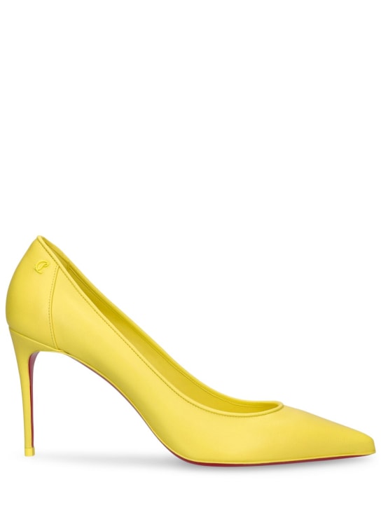 Christian Louboutin: 85mm Sporty Kate leather pumps - Yellow - women_0 | Luisa Via Roma