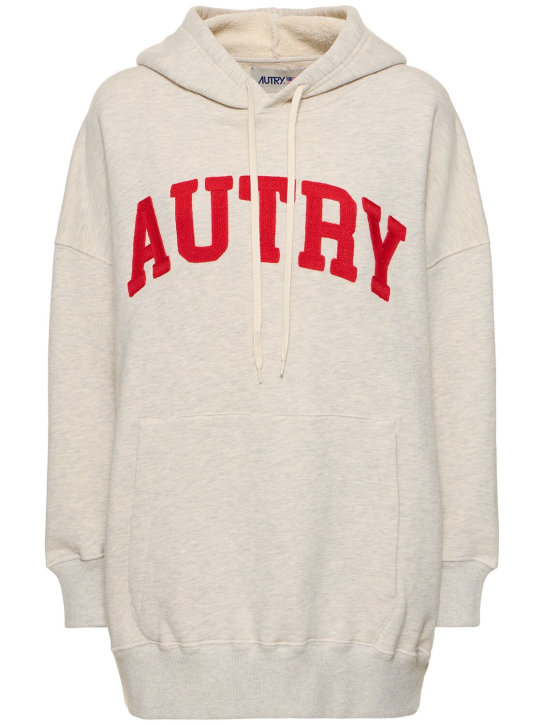 Autry: Logo长款连帽卫衣 - 灰色 - women_0 | Luisa Via Roma