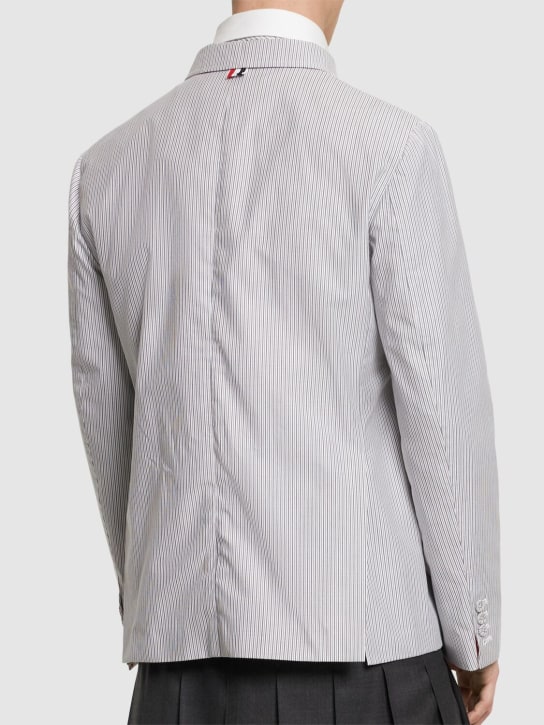Thom Browne: Unconstructed cotton blazer - Med Grey - men_2 | Luisa Via Roma