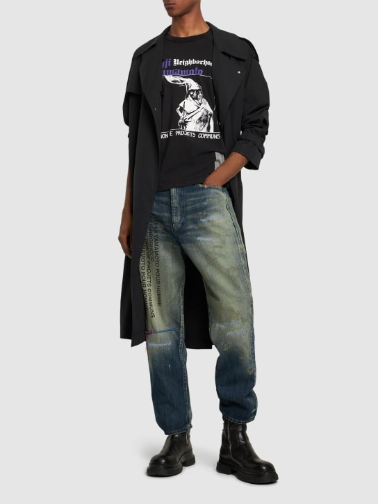 Yohji Yamamoto: Neighborhood x Yohji cotton t-shirt - Siyah - men_1 | Luisa Via Roma