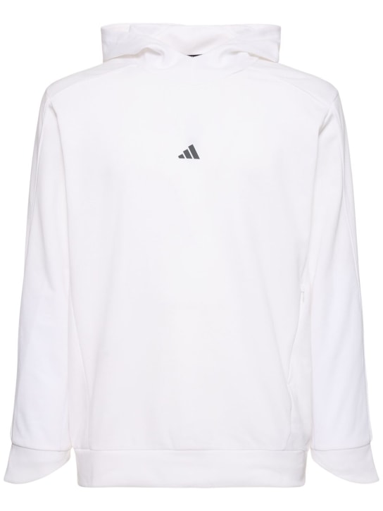 adidas Performance: Yoga hooded sweatshirt - White - men_0 | Luisa Via Roma