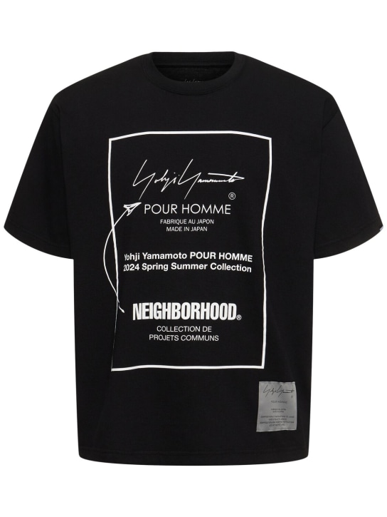 Yohji Yamamoto: Neighborhood x Yohji cotton t-shirt - Siyah - men_0 | Luisa Via Roma