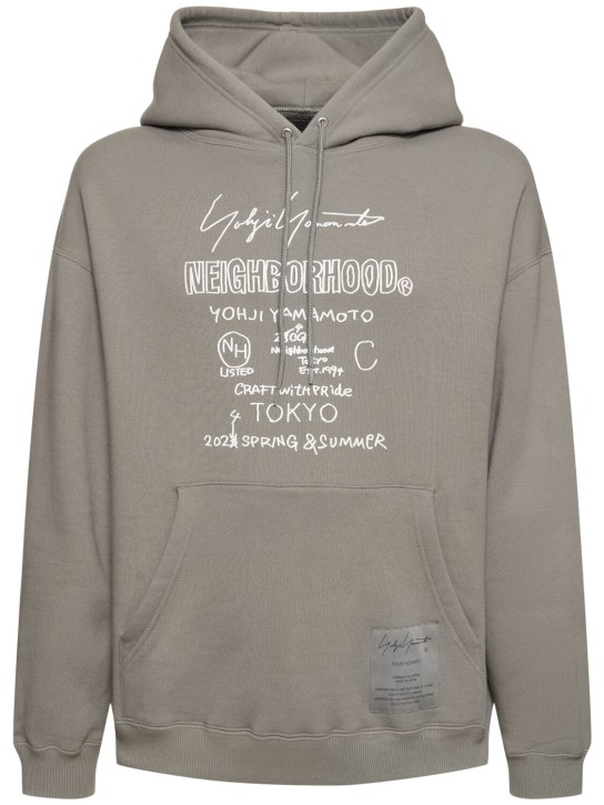 Yohji Yamamoto: Neighborhood x Yohji cotton hoodie - Gri - men_0 | Luisa Via Roma