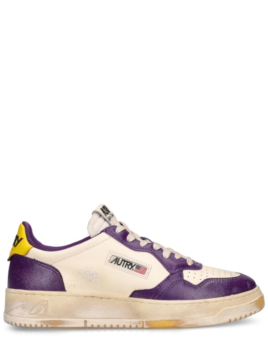 Autry: Medalist Super Vintage低帮运动鞋 - 紫色/白色 - men_0 | Luisa Via Roma