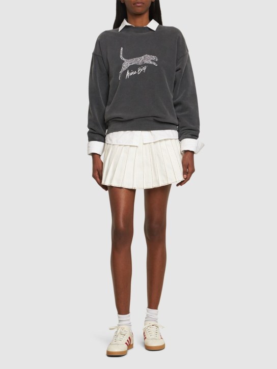 ANINE BING: Spencer Spotted Leopard スウェットシャツ - women_1 | Luisa Via Roma